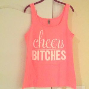 Pink Party Novelty Tank with Sparkle